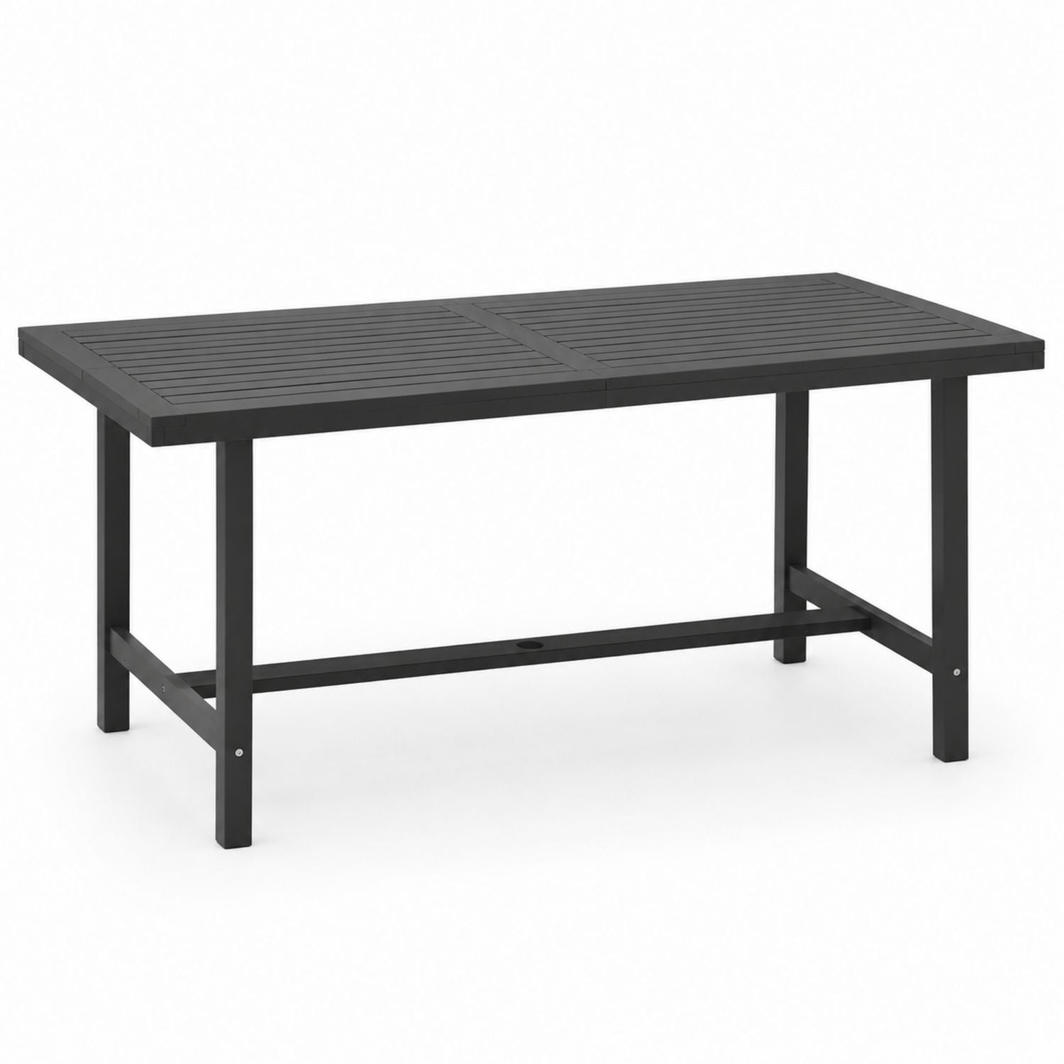 Stół ogrodowy z metalu prostokątny czarny 150x90x75 cm