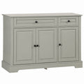 Szara komoda z MDF z trzema drzwiami i dwoma szufladami 120 cm