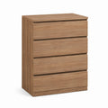 Komoda z 4 szufladami laminowana dąb 80x100x40 cm